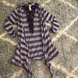 Purple striped cardigan